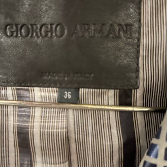 GIORGIO ARMANI LEATHER FITTED JACKET - Picture 8 of 8